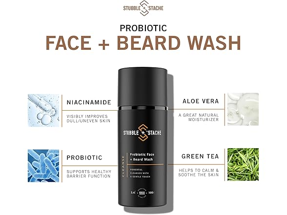 stubble & stache Face Wash and Beard Wash for Men