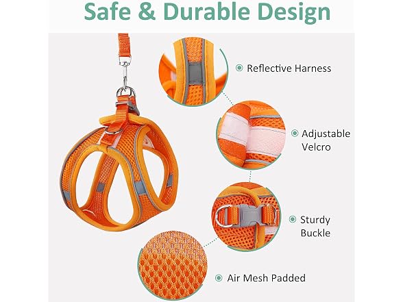 Cat Harness and Leash- Reflective Mesh Cat V