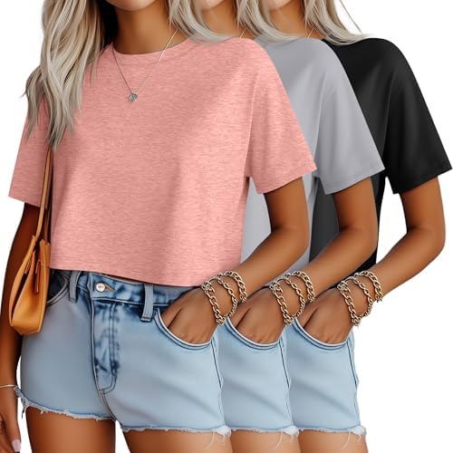 3 Pack Women's Crop Top T-Shirt