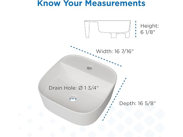 Gerber Cymira 16 in. Soft Square Vessel Bathroom Sink