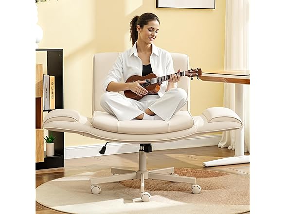 HeroSet W0893 Criss Cross Chair with Wheels Armrests 3