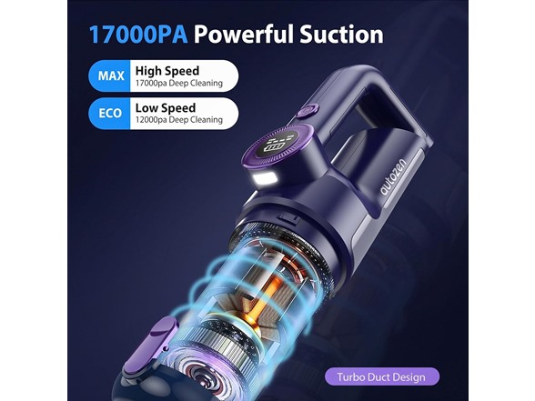 autozen 17000Pa Purple Cordless Car Vacuum