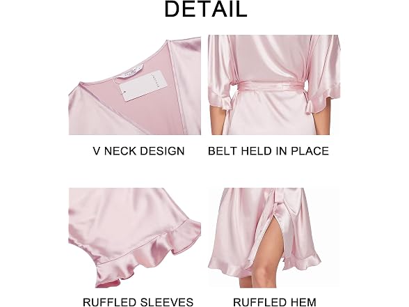 Ekouaer Women (XL) Silk Robe Short Satin Sleepwear