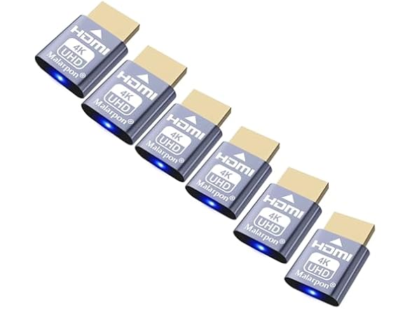 6Pc HDMI Plug fit-Headless Display