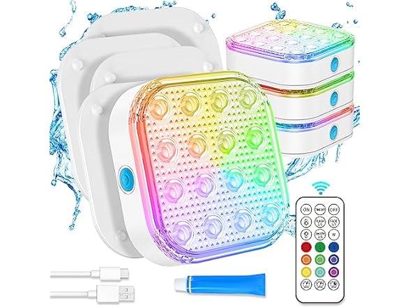 Purheme Submersible LED Lights with Remote