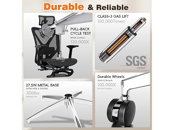 GABRYLLY Ergonomic Office Chair w-Footrest