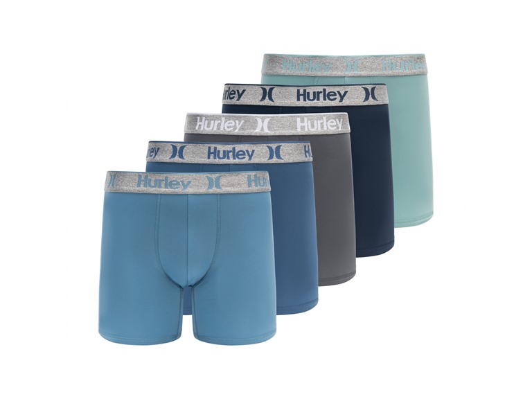 Hurley Men's 5 Pack Solid Boxer Briefs - Gallery 16