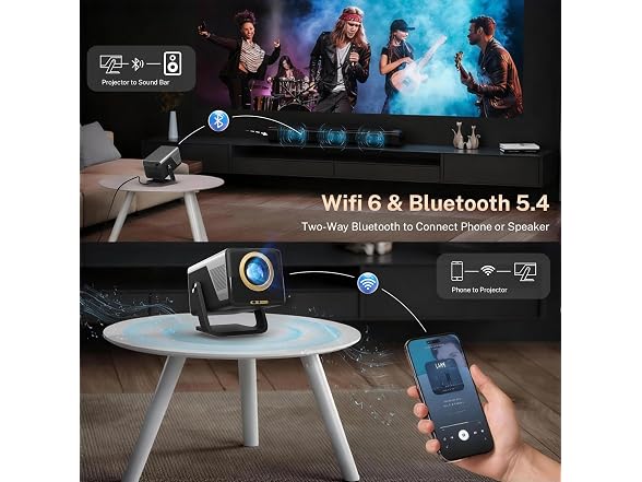 LYNCAST 1080P Smart Projector W/ Android 14 OS