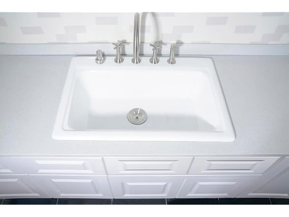 Kingston Brass Single Bowl Drop-In Kitchen Sink, White