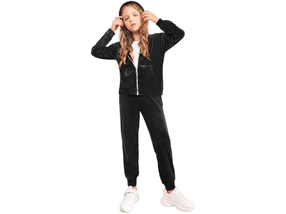 2 Piece for Girls Velour Tracksuit