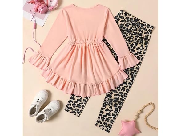 Axumity Kid Girls Clothes Ruffled Set