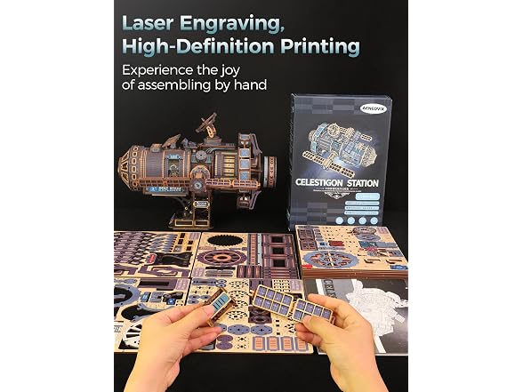 Aeneovix 3D Wooden Space Station Puzzle