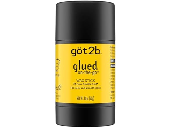 got2b glued on-the-go wax stick, 1.8oz, sleek and slick styles, style your hair without the crunch, helps control frizz