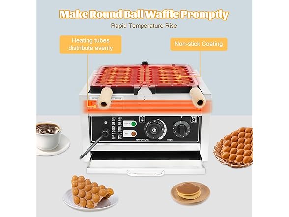 Treliamd Commercial Bubble Waffle Maker