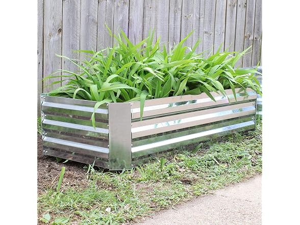 Sunnydaze Rectangle Galvanized Steel Garden Beds, 2pk