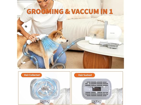 Dog Grooming Kit & Vacuum 11000Pa 2L