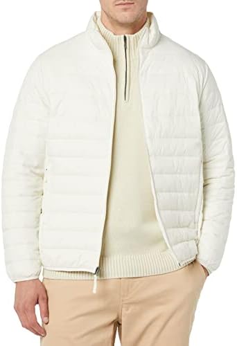Amazon Essentials Men's Packable Lightweight Water-Resistant Puffer Jacket (Available in Big & Tall), Light Beige, XX-Large