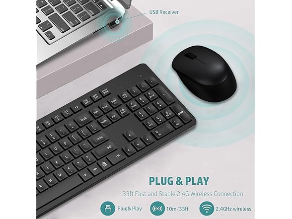 LeadsaiL Wireless Keyboard+Mouse Blk