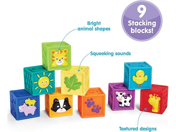 Earlyears Squeak 'n Stack Blocks Baby Toy