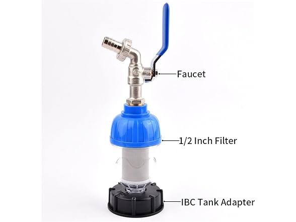 BVKINHFFO GAR-83 1/2in IBC Tank Tap Adapter Filter