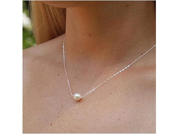 Yalice Tiny Pearl Choker Necklace Silver