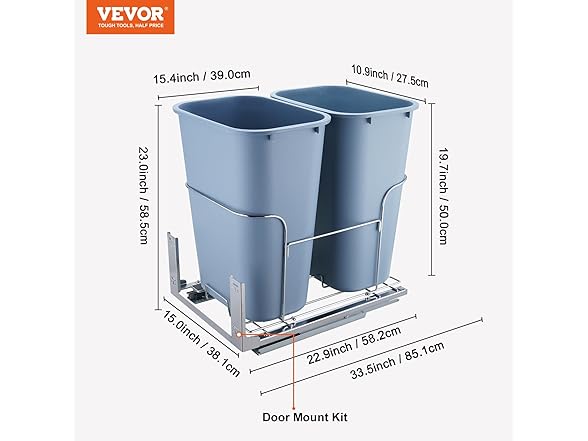 VEVOR Pull-Out Trash Can