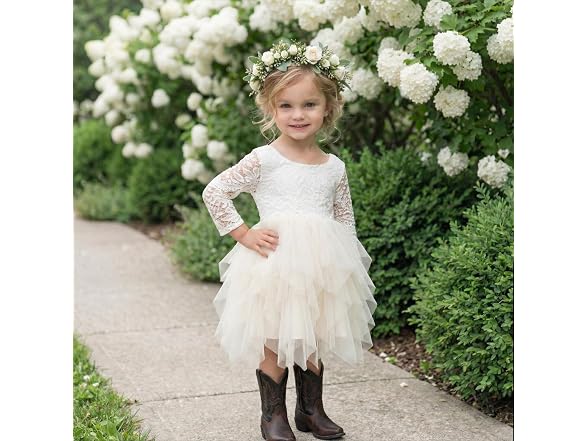 2Bunnies (3T) Girl Peony Lace Back A-Line Dress