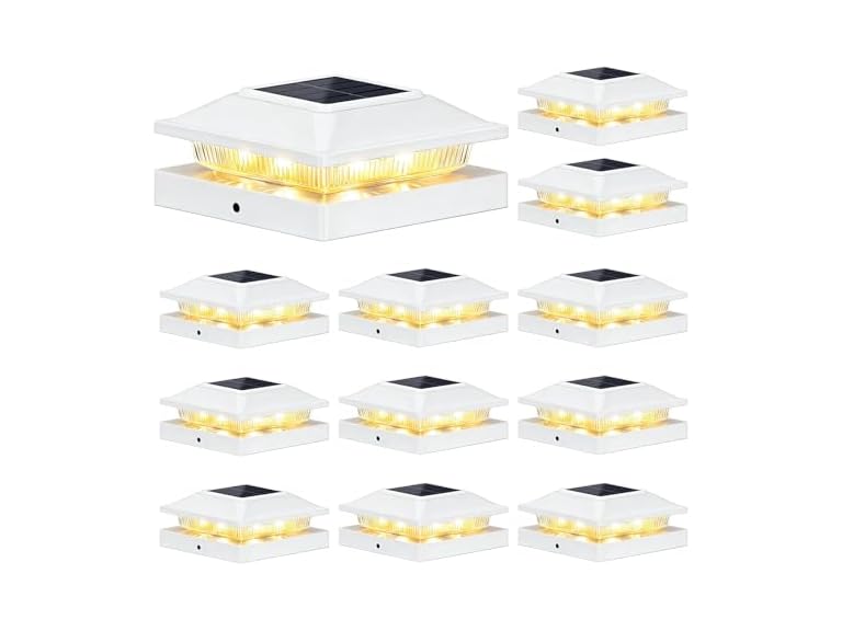 Brightever Solar Post Cap Lights 12 Pack White
