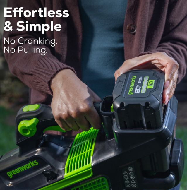 Greenworks 80V 750CFM Cordless Battery Leaf Blower - Gallery 14