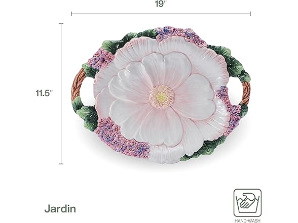 Fitz and Floyd Jardin Floral Handled Serving Dish