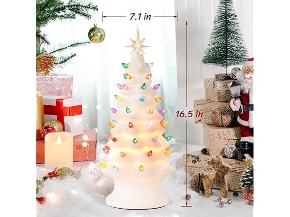 Lakumu 16.5" Table Top Christmas Tree, Hand Painted