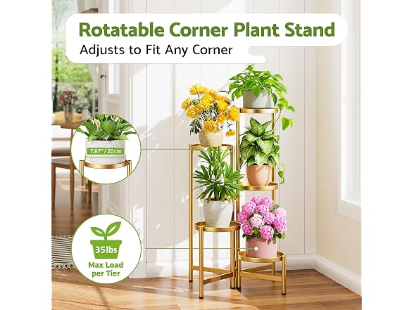 NQW Tall Gold Plant Stand Indoor Gold