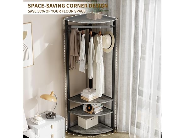MOVECOM Coat Rack with Shoe Storage,Grey