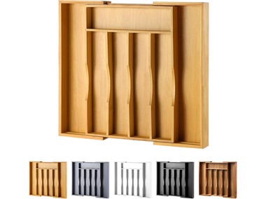$13.99, Was $29.99, 53% Off! Expandable Bamboo Silverware Organizer dealfomo