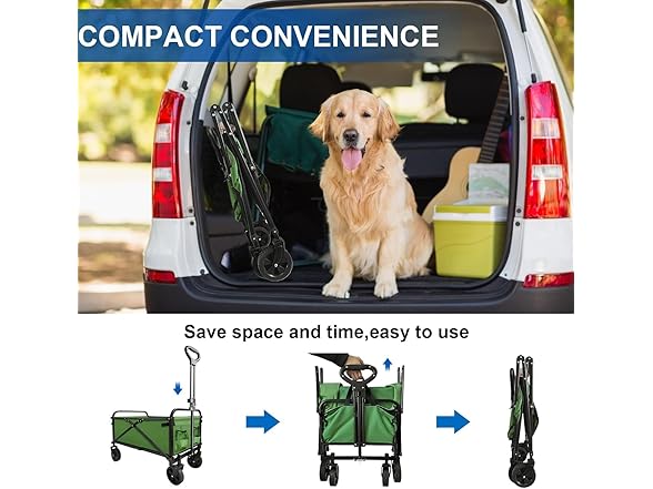 SAILARY Collapsible Foldable Wagon, Green