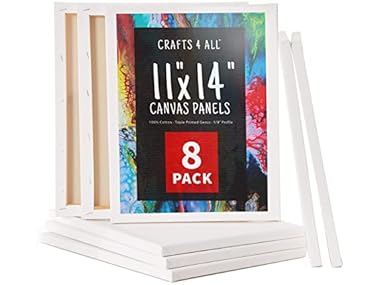 $14.99, Was $27.99, 46% Off! 8 Pack Stretched Canvas 11x14" Boards dealfomo