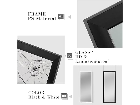 Trvone Over The Door Mirror, 43" x 16"