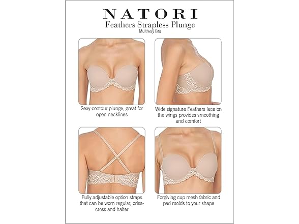 Natori Women's Feathers Strapless Plunge