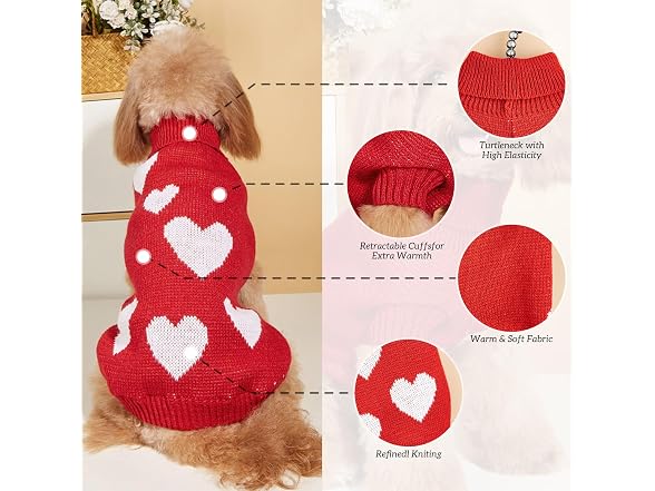 ALI2 Valentine's Day Dog Sweater Dog Cat Swe