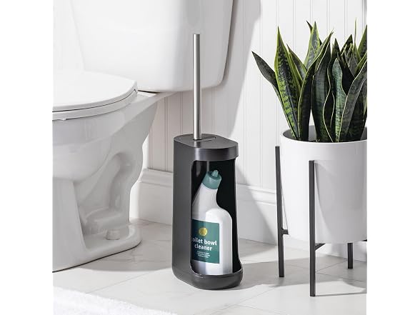 iDesign Toilet Brush with Holder and Storage Compartment