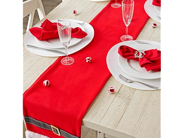 DII Christmas Table Runner, 14x72, Red Santa Claus