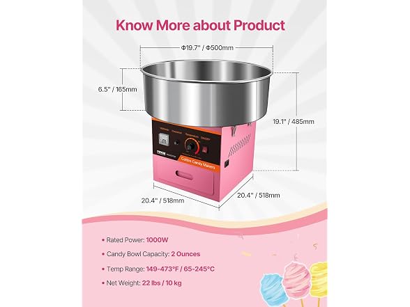 Electric Cotton Candy Machine, 1000W Candy #1