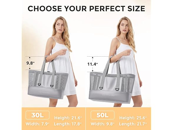 OnWander 30L Grey Mesh Tote Bag