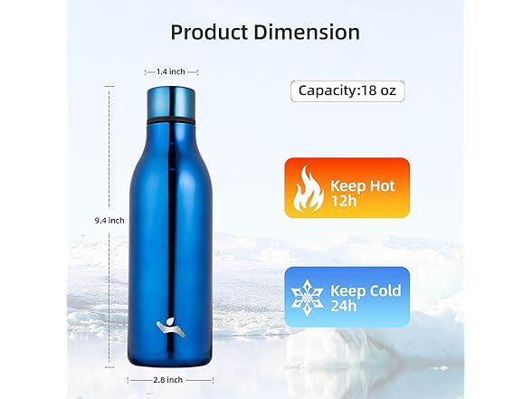 Konokyo Insulated Water Bottle with Stra