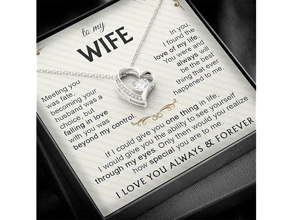 To My Wife Love Necklace 14k white gold