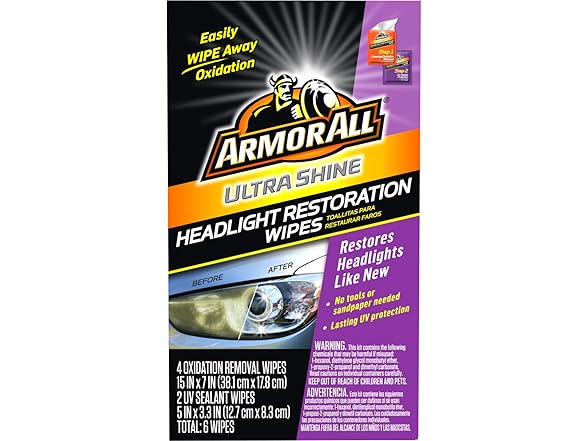 Armor All Car Headlights Cleaner Wipes ,