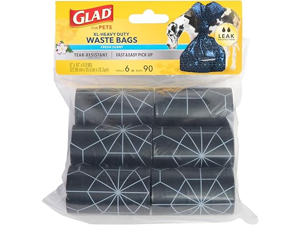Glad for Pets Extra Large Dog Poop Bags 48 packs of 90
