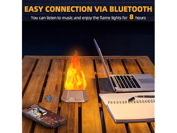 Toodour B0FBVHN4ZZ Flame Lights with Bluetooth Speaker