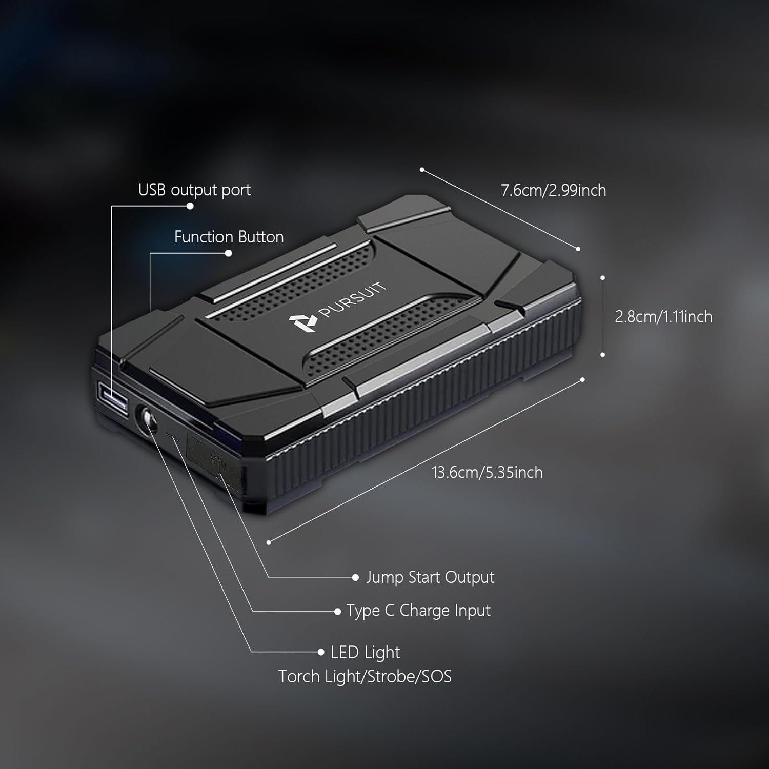 Pursuit USA800A12V-P Car Jump Starter & Power Bank - Gallery 11