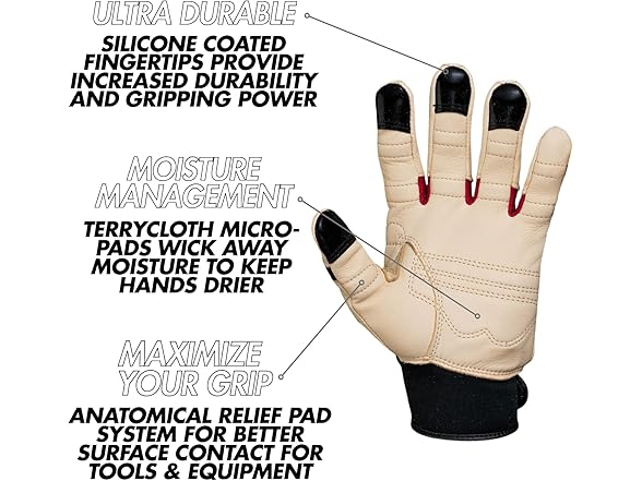 Bionic ReliefGrip Premium Leather Gardening Gloves